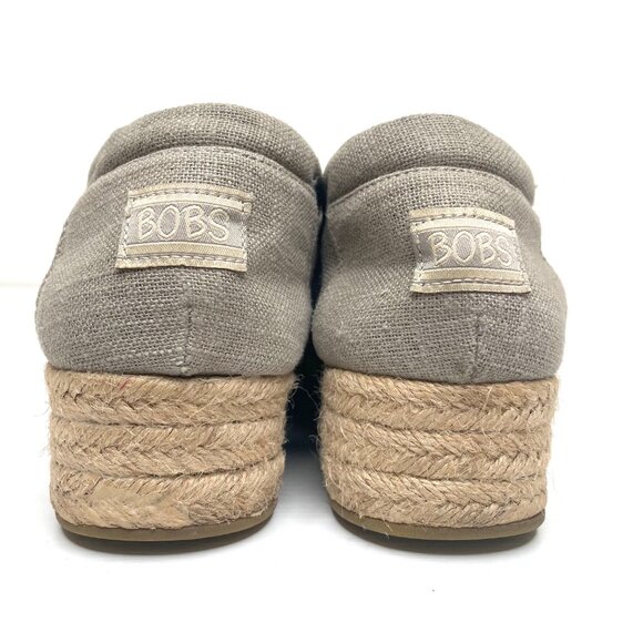 Bobs Skechers Memory Foam Shoes Womens 9 Gray Taupe High Jinx Espadrilles Slip - Picture 3 of 12